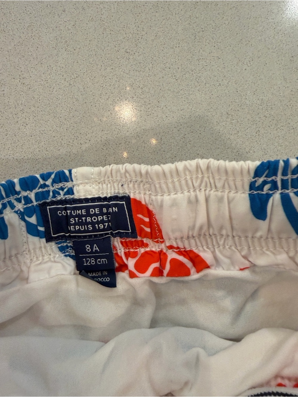 Vilebrequin White Kids Swim Trunks with Red & Blue Turtle Print - Picture 3 of 3